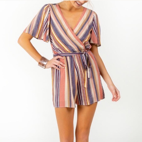 Francesca's Collections Other - Francesca’s Striped Romper